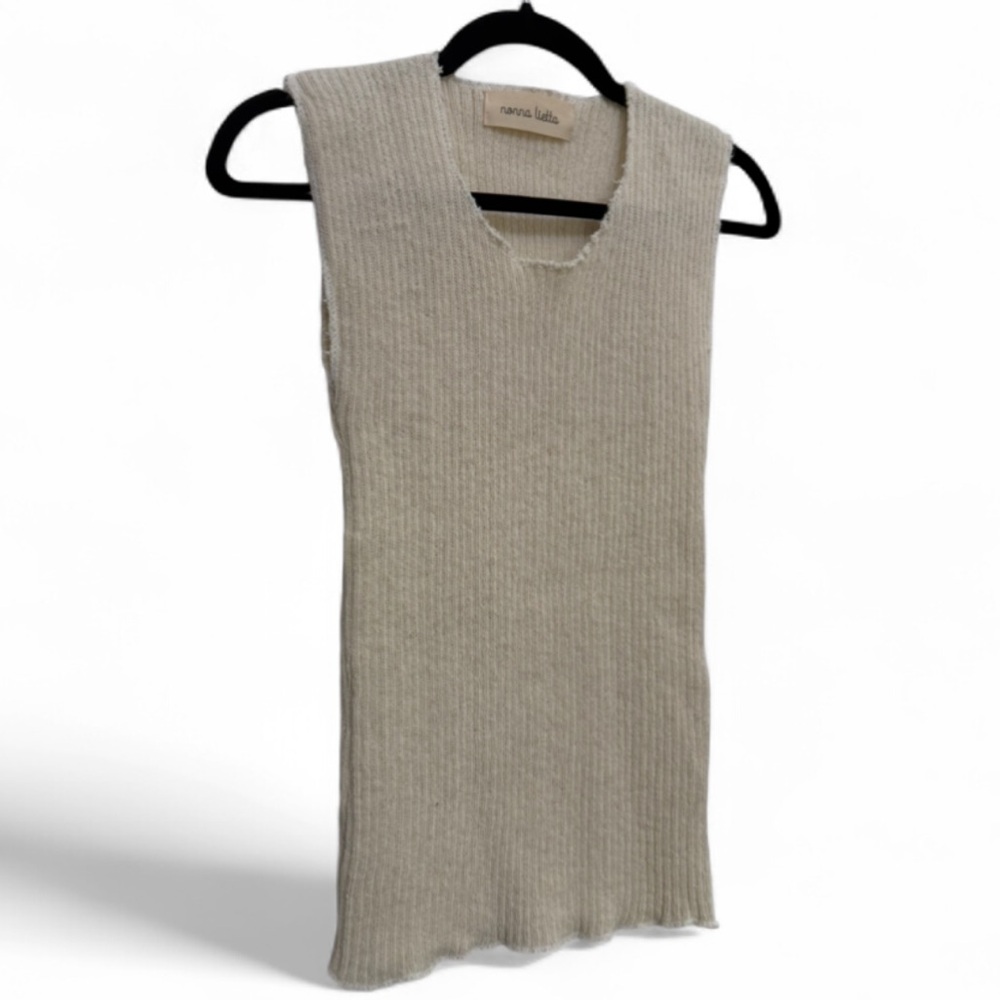 Sleeveless Beige Sweater Vest